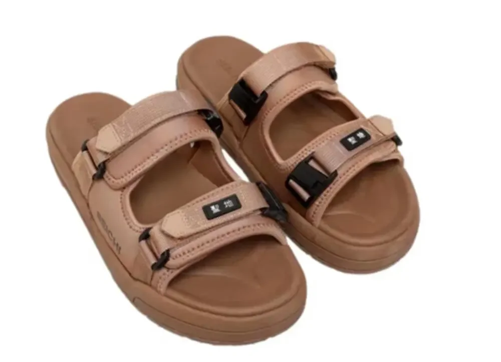 SEICHI Men's Sandoru Ni Slide Sandals SIZE 11 EU 44 Mocha Brown Velcro Strap NIB